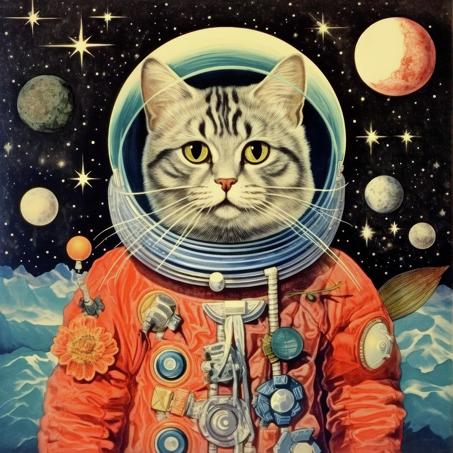 Astronaut cat Digital Art by Imagine ART