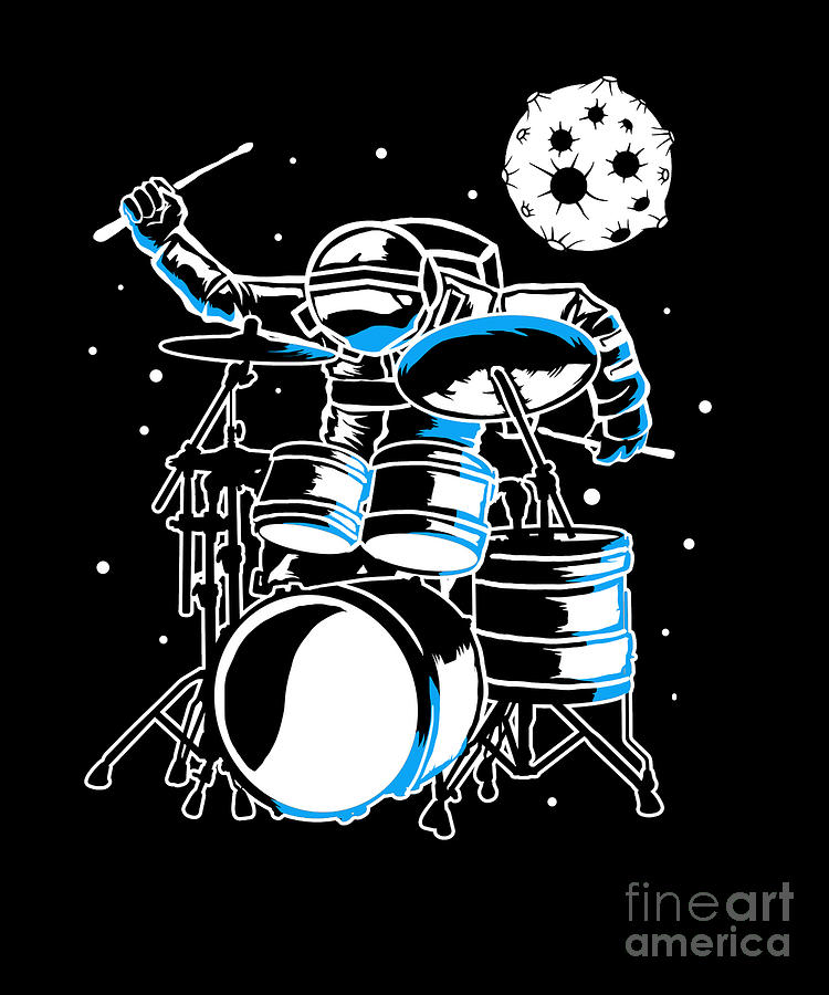 Astronaut Drum Kit Percussion Drummer Digital Art by J M