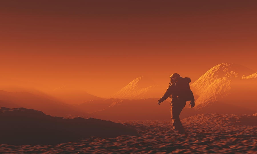 Astronaut exploring Mars Photograph by Cokada