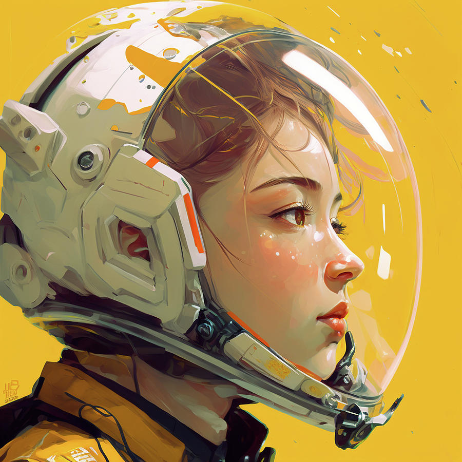 Astronaut Girl Space Helmet Digital Art by Kailooma X TheDol - Fine Art ...