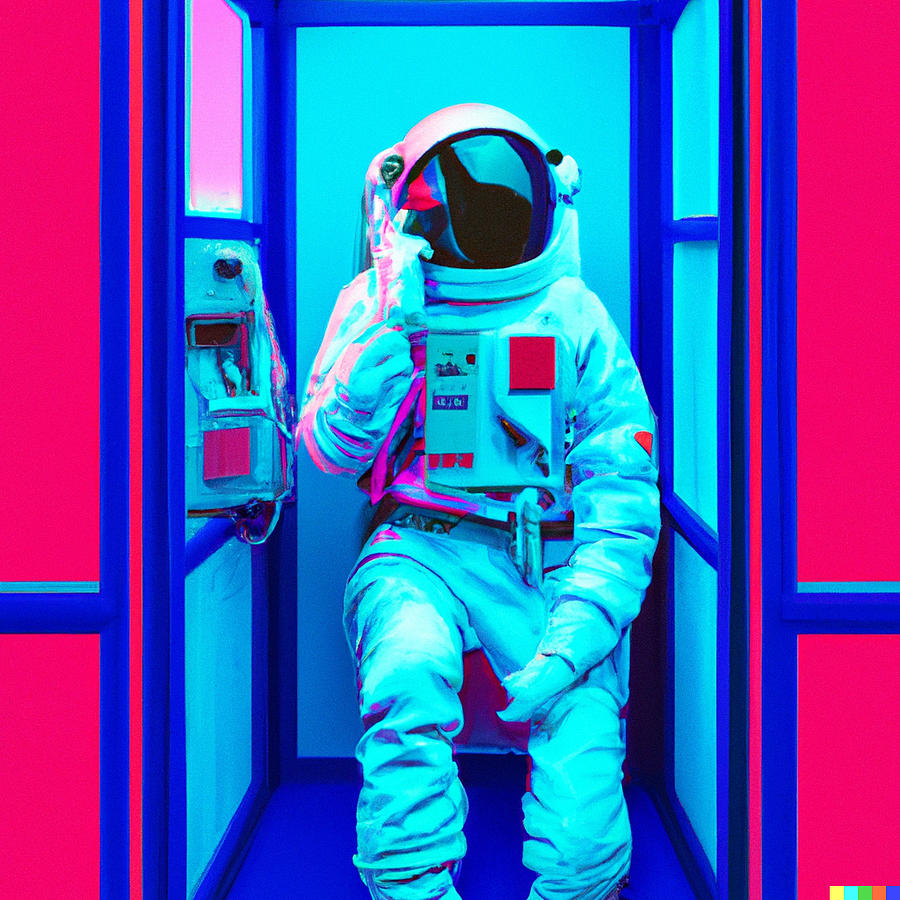 Astronaut In Phone Booth Digital Art By Ai X Art Fine Art America