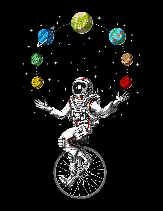Astronaut Juggling Space Planets Digital Art by Nikolay Todorov | Fine ...