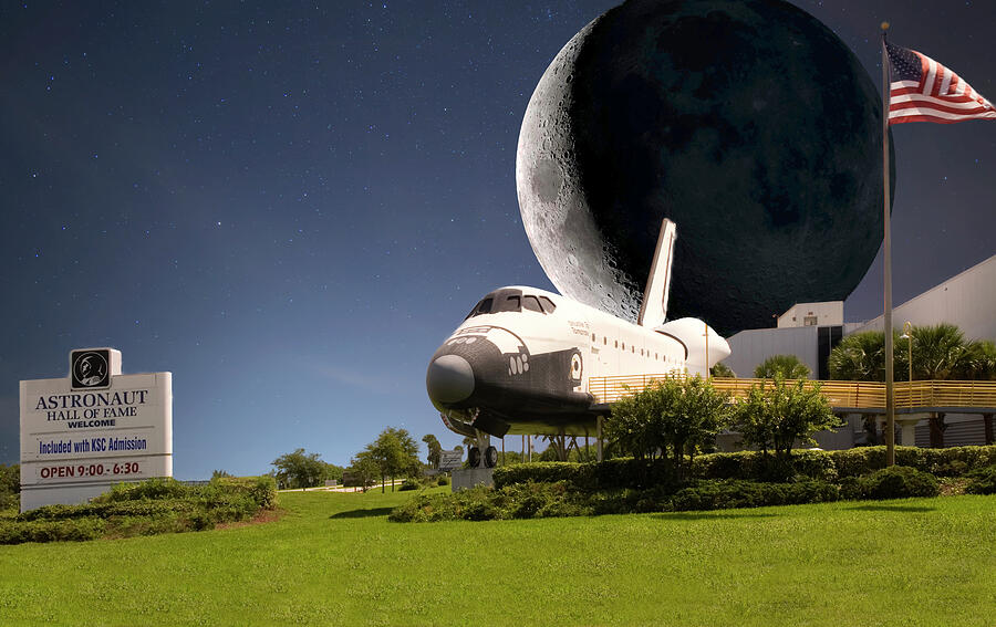 Astronaut Moon Rise Mixed Media by Bob Pardue