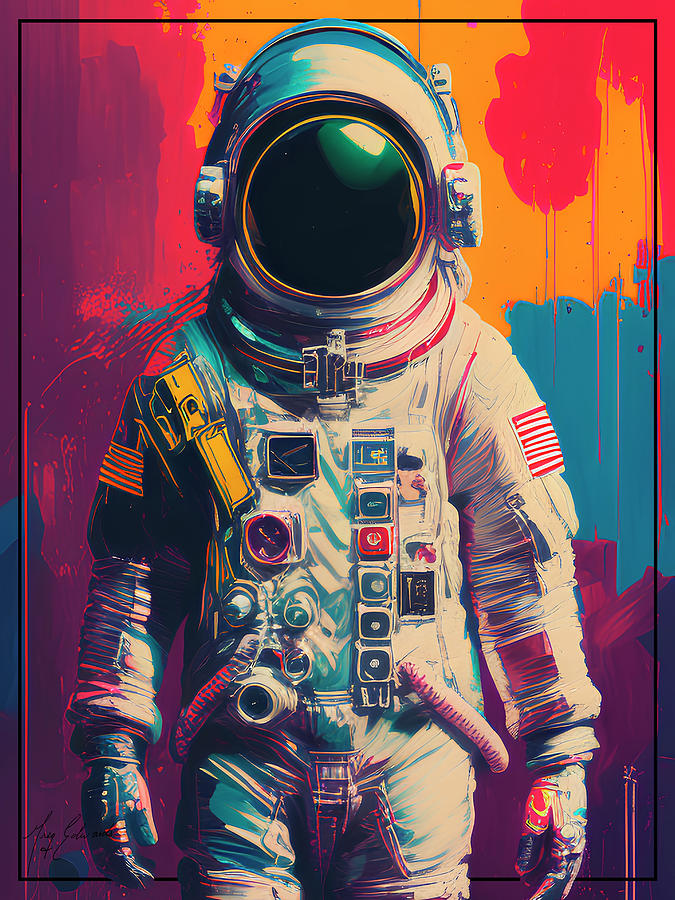 Astronaut Oil Painting Style Print Drawing by Greg Edwards - Fine Art ...