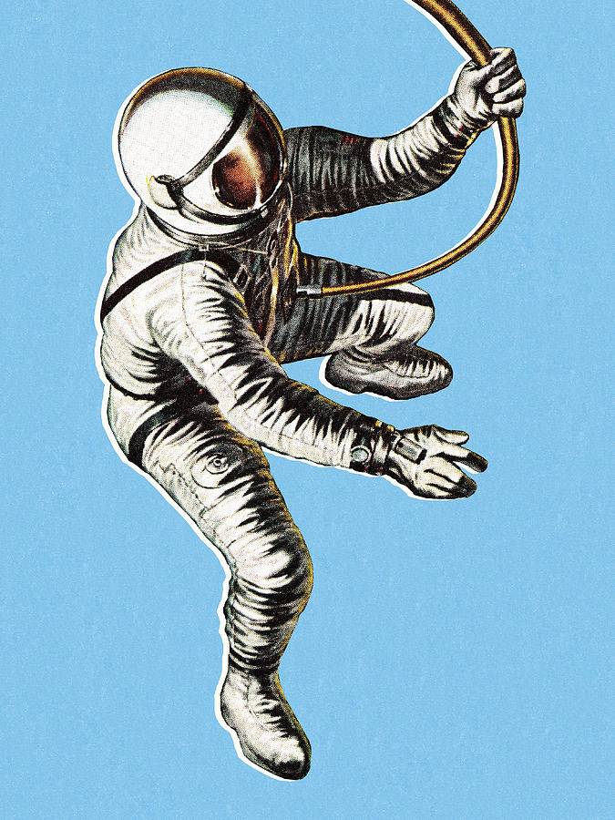 Astronaut on Space Walk Drawing by CSA-Printstock