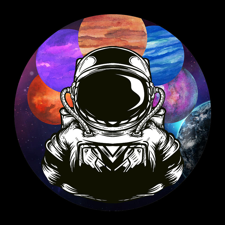 astronaut planets art