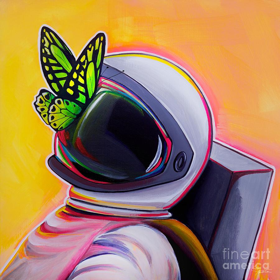 Astronaut - The Butterfly Painting by Cindy Thornton Astronaut - The Butterfly Painting by Cindy Thornton