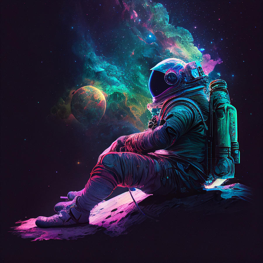 Astronaut thinking space Digital Art by Andreas Gundhardt - Fine Art ...