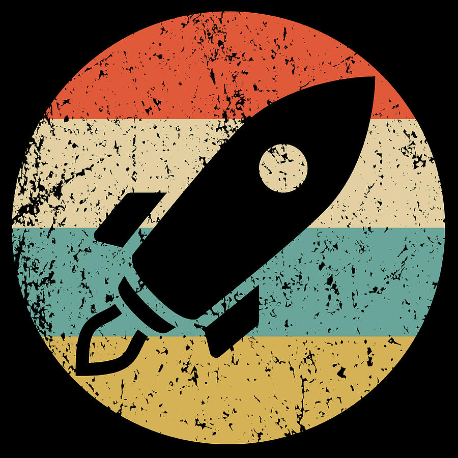 Astronaut Vintage Retro Space Ship Circle Icon Digital Art by Kevin ...