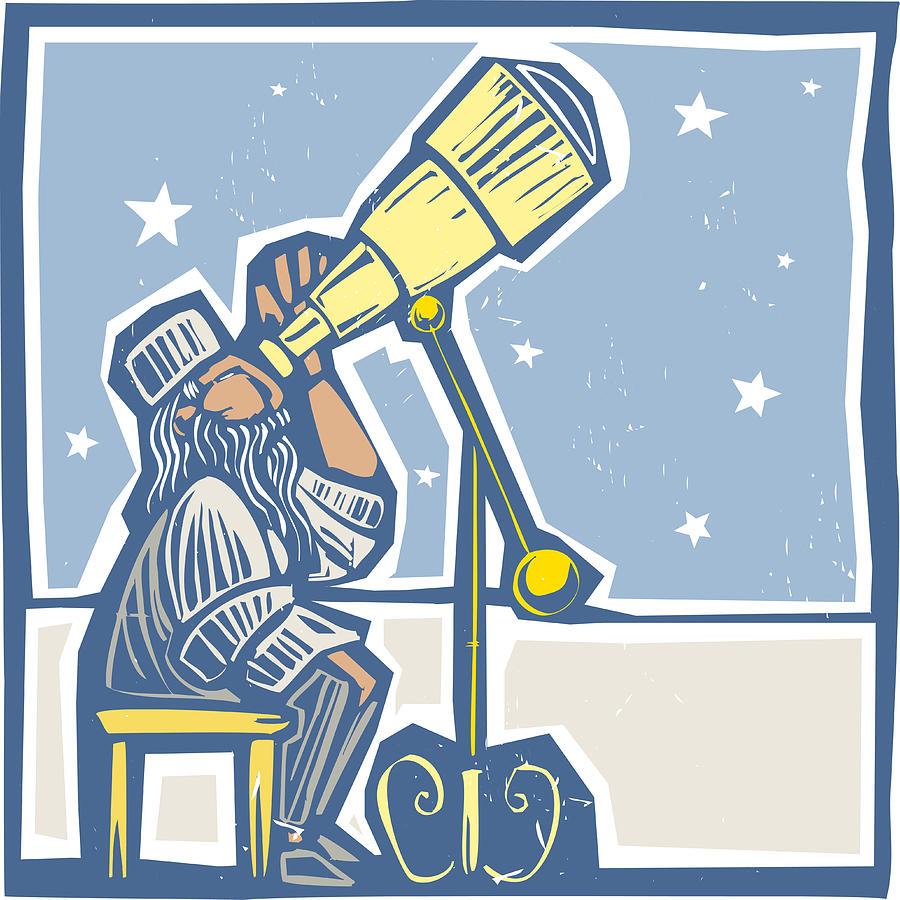 Astronomer at night Drawing by Jeffrey Thompson - Pixels