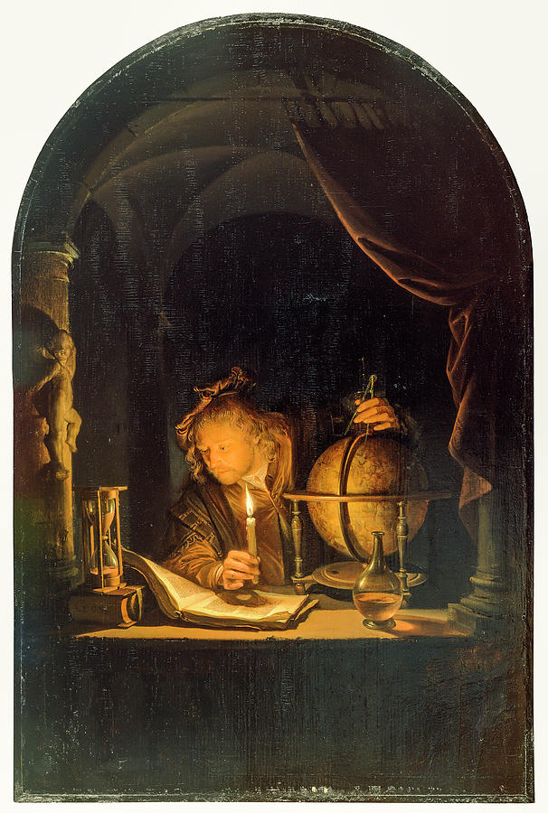 Astronomer by Candlelight painted by Gerard Dou Painting by Gerard Dou ...