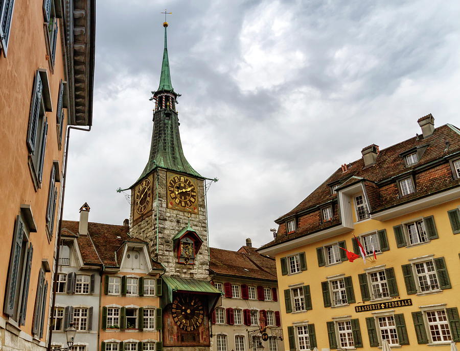 Astronomical Clock in Marktplaz in the old town in Solothurn, Sw Photograph by Elenarts - Elena Duvernay photo