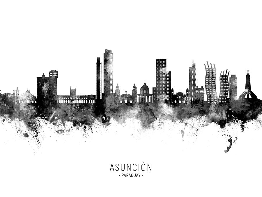 Asuncion Paraguay Skyline #36 Digital Art by Michael Tompsett