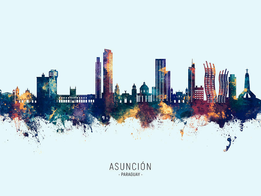 Asuncion Paraguay Skyline #38 Digital Art by Michael Tompsett