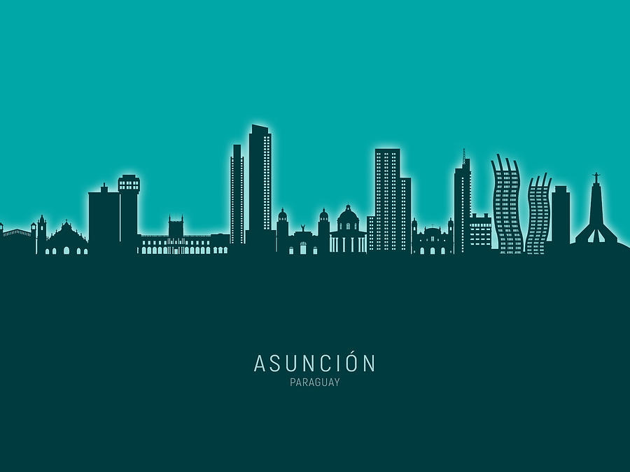Asuncion Paraguay Skyline #50 Digital Art by Michael Tompsett