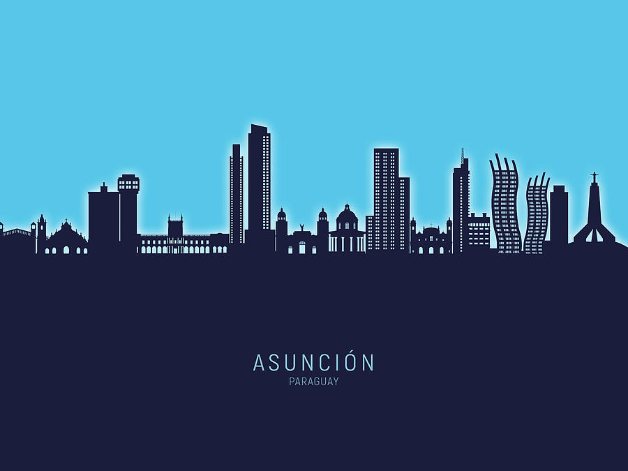 Asuncion Paraguay Skyline #51 Digital Art by Michael Tompsett
