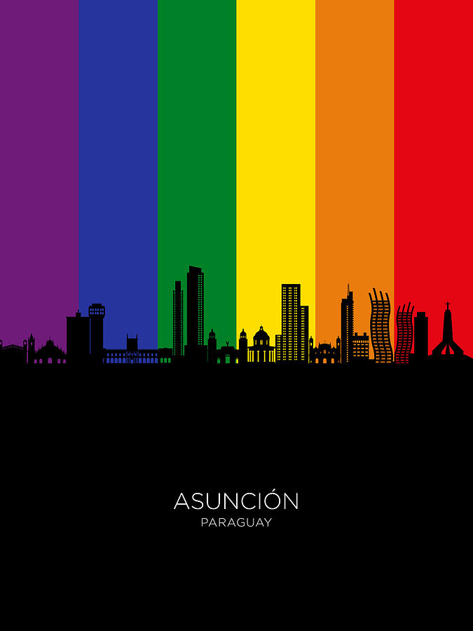 Asuncion Paraguay Skyline #56 Digital Art by Michael Tompsett