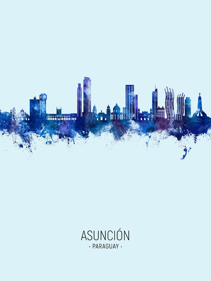 Asuncion Paraguay Skyline #59 Digital Art by Michael Tompsett