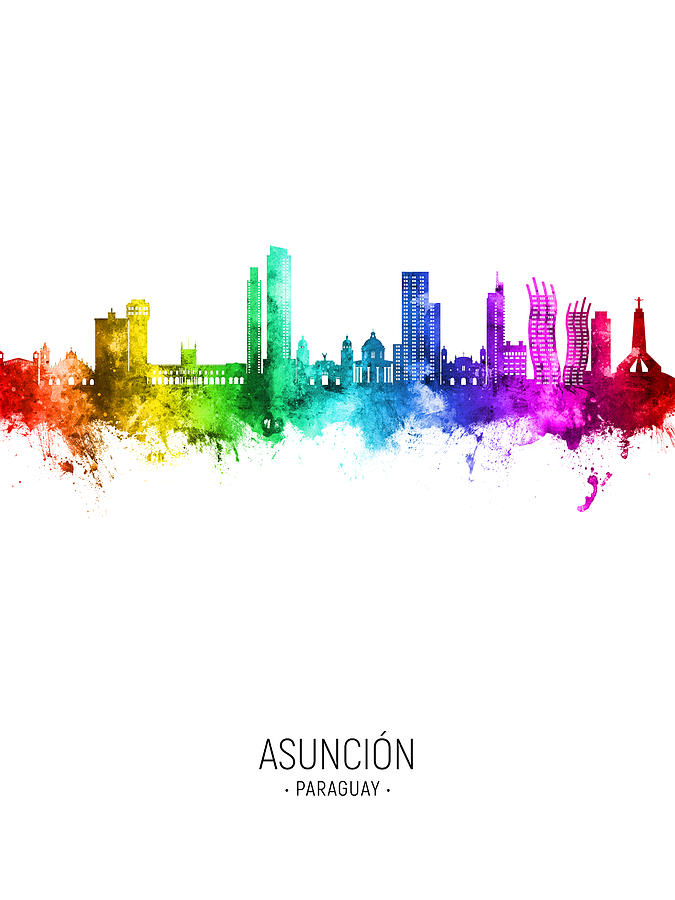 Asuncion Paraguay Skyline #60 Digital Art by Michael Tompsett