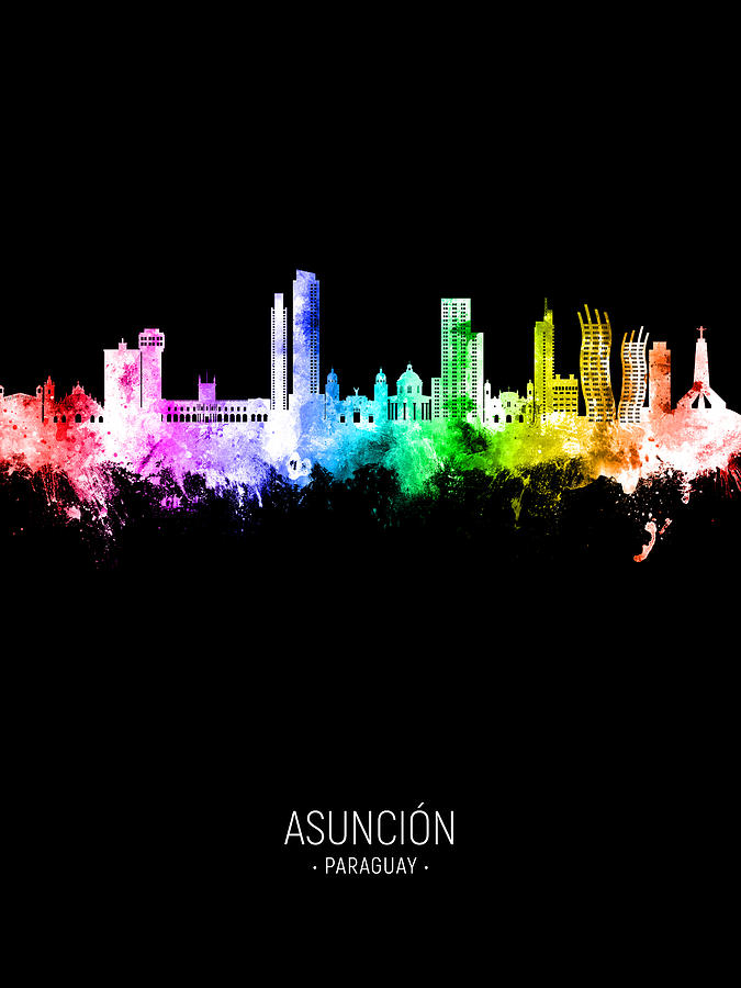 Asuncion Paraguay Skyline #63 Digital Art by Michael Tompsett