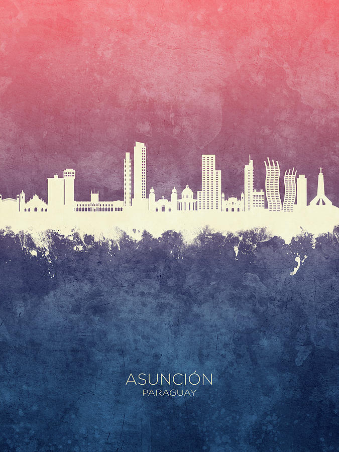 Asuncion Paraguay Skyline #69 Digital Art by Michael Tompsett