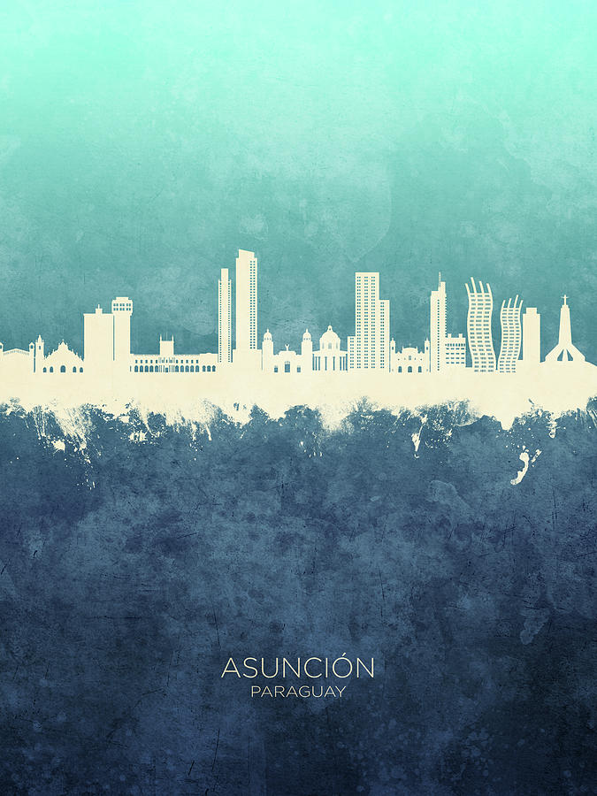 Asuncion Paraguay Skyline #70 Digital Art by Michael Tompsett