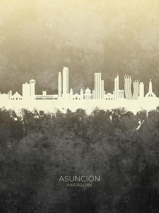 Asuncion Paraguay Skyline #71 Digital Art by Michael Tompsett