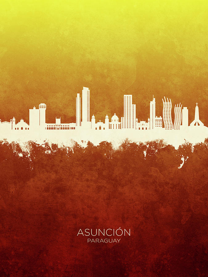 Asuncion Paraguay Skyline #72 Digital Art by Michael Tompsett