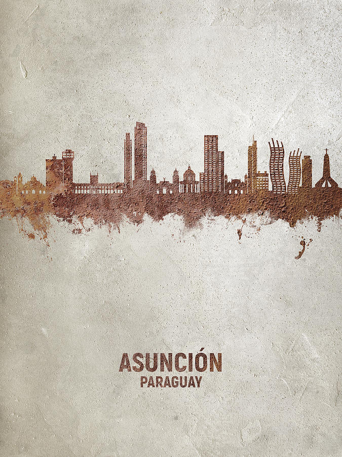Asuncion Paraguay Skyline #73 Digital Art by Michael Tompsett
