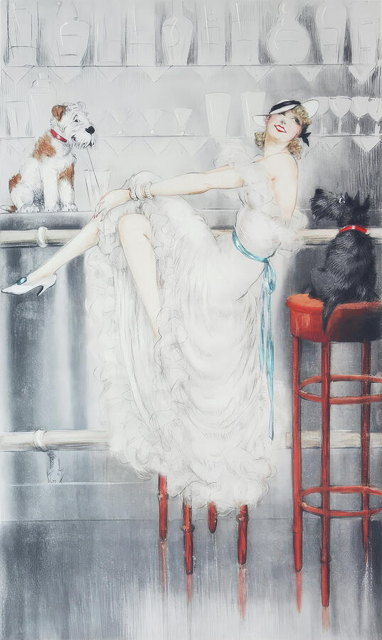 At Bar - Digital Remastered Edition Painting by Louis Icart - Fine