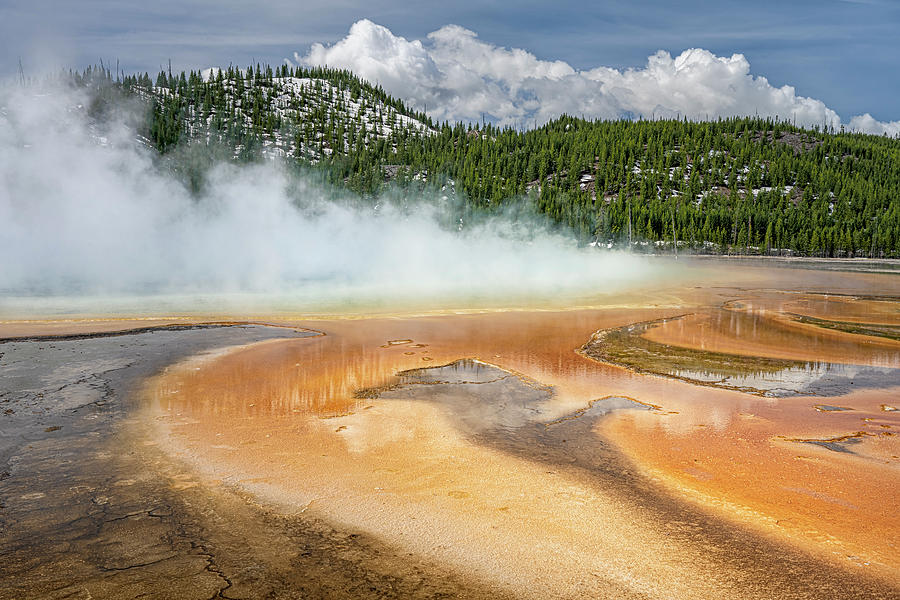 At Grand Prismatic Spring II Yellowstone National Park Wyoming Usa Photograph