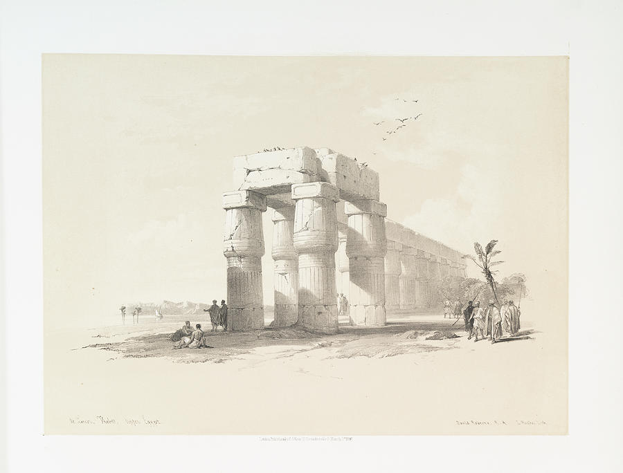 At Luxor. Thebes Ca 1842 - 1849 By William Brockedon Painting