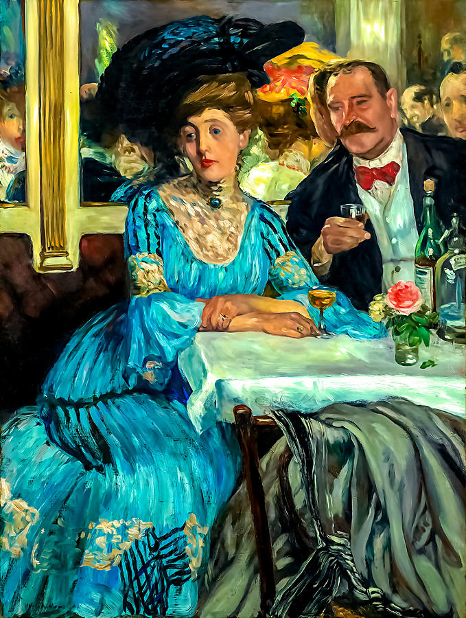At Mouquins Painting by William James Glackens Photograph by Carlos Diaz