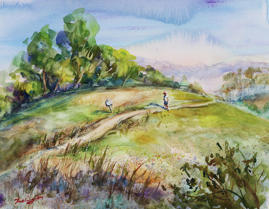 At Rancho San Antonio County Park and Open Space Preserve Cupertino California Painting by Xueling Zou