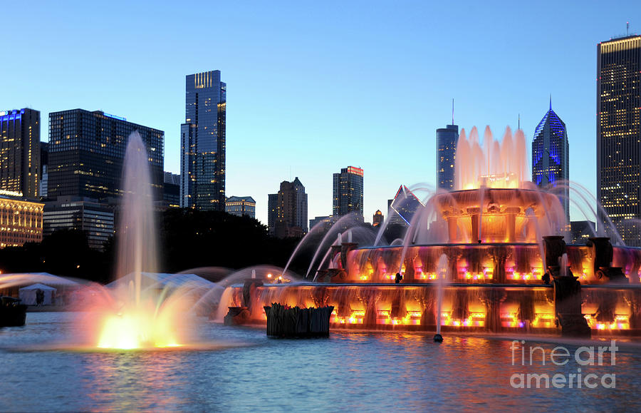 At sunset in the summer, Buckingham Fountain is at its most stunning. Photograph by Gunther Allen