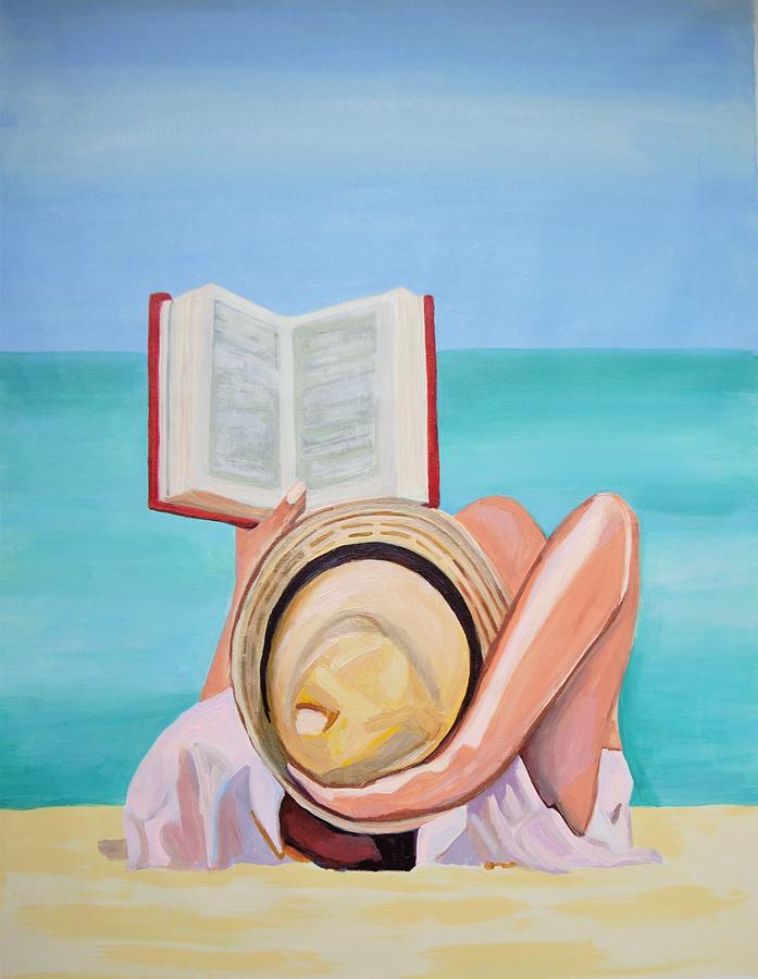 At the beach /90 x 69 x 4 cm Painting by Aleksandra Djokic Rakic - Fine ...