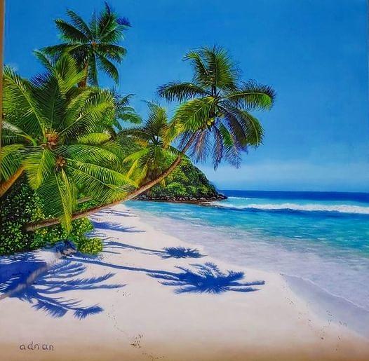 At The Beach Painting by Adrian Kovaci