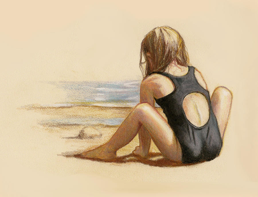 Beach Drawing - At the Beach by Joyce Geleynse