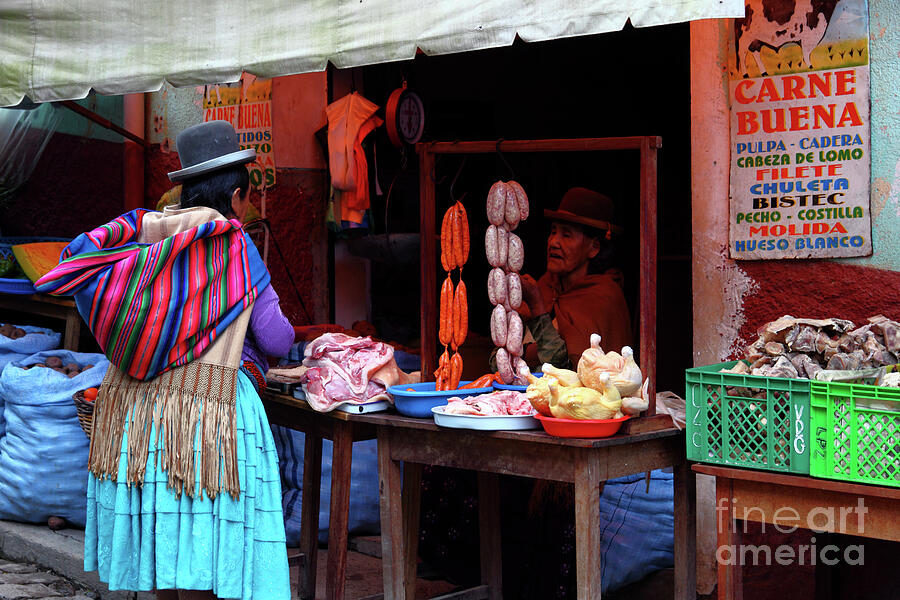 At the Butchers Bolivia Photograph by James Brunker