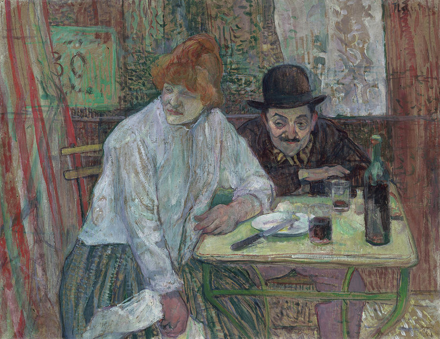At the Cafe La Mie, circa 1891 Painting by Henri de Toulouse-Lautrec