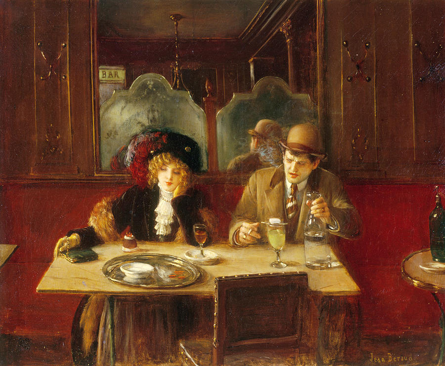 At the Cafe, Says Absinthe Painting by Jean Beraud