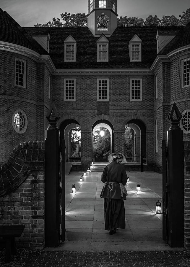 At The Capitol In The Evening In Black And White Photograph