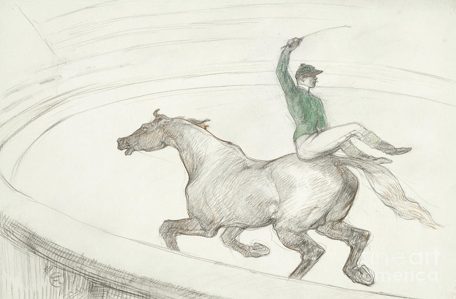 At the Circus, Jockey  Drawing by Henri De Toulouse Lautrec