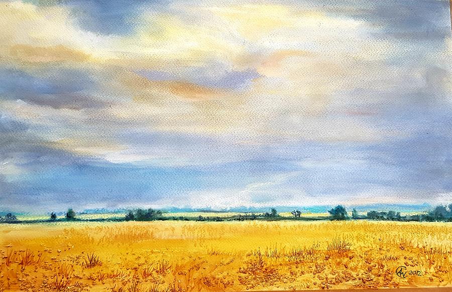 At the Edge of a Cornfield Painting by Angelina Whittaker Cook