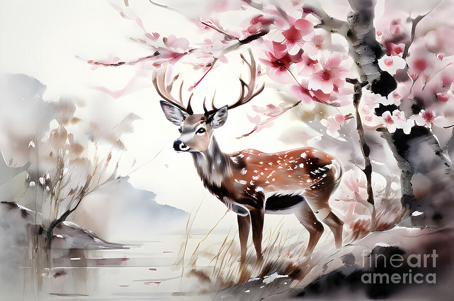 Nature Digital Art - At the enchanted cherry tree by Sen Tinel
