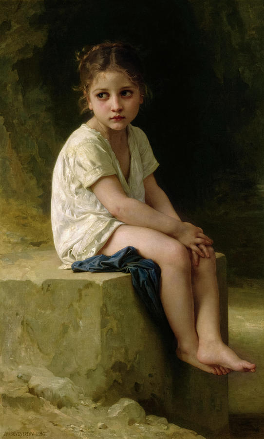 At the Foot of the Cliff Painting by WilliamAdolphe Bouguereau Pixels