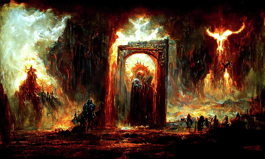 At the Gates of Hell, 01 Painting by AM FineArtPrints