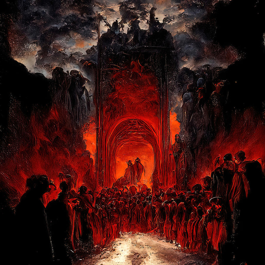 At the Gates of Hell, 04 Painting by AM FineArtPrints