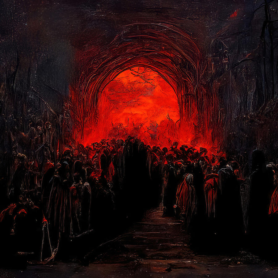 At the Gates of Hell, 06 Painting by AM FineArtPrints