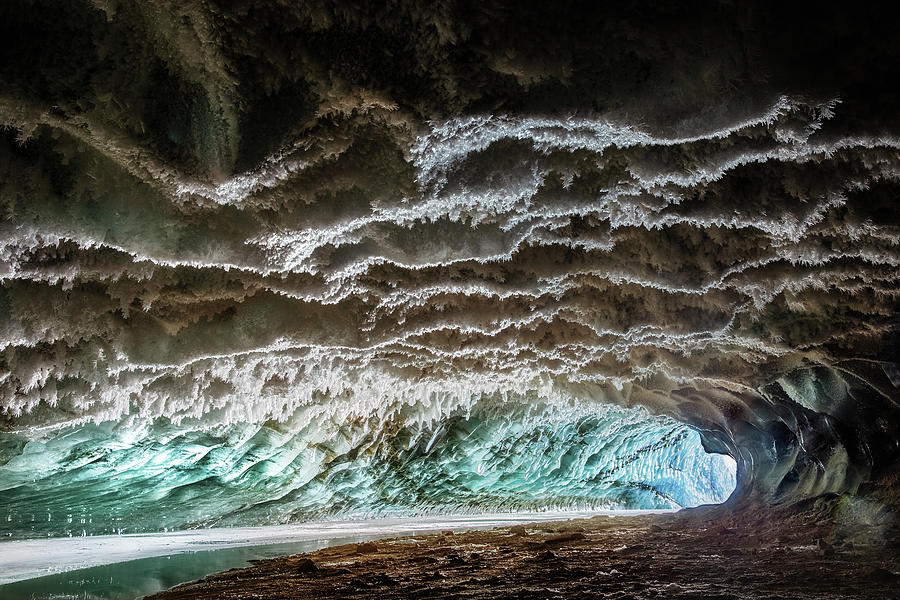 At the Glaciers Ice Cave Photograph by Alex Mironyuk